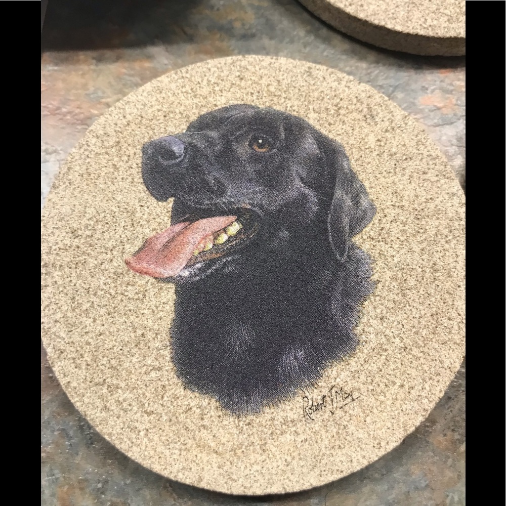NIP Thirsty Stone Licensed/Vintage Black Labrador Retriever Coasters - Picture 6 of 8